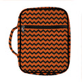 Orange Halloween Chevron Pattern Print Front Pocket Bible Bag