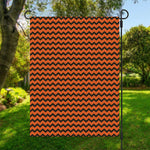 Orange Halloween Chevron Pattern Print Garden Flag