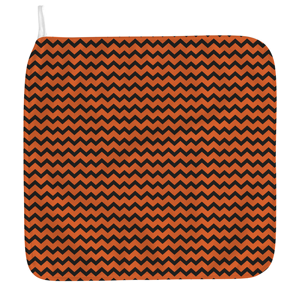 Orange Halloween Chevron Pattern Print Hand Towel