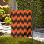 Orange Halloween Chevron Pattern Print House Flag