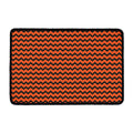 Orange Halloween Chevron Pattern Print Kitchen Mat