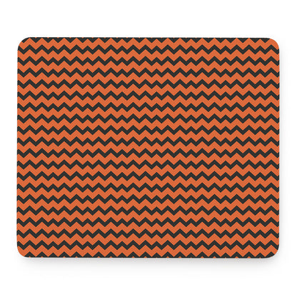 Orange Halloween Chevron Pattern Print Mouse Pad