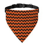 Orange Halloween Chevron Pattern Print Over The Collar Dog Bandana