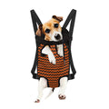 Orange Halloween Chevron Pattern Print Pet Carrier Backpack
