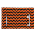 Orange Halloween Chevron Pattern Print Placemat