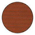Orange Halloween Chevron Pattern Print Round Floor Mat