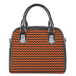 Orange Halloween Chevron Pattern Print Shoulder Handbag