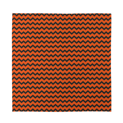 Orange Halloween Chevron Pattern Print Silk Bandana