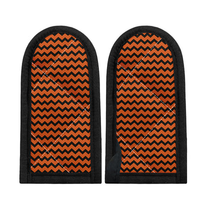 Orange Halloween Chevron Pattern Print Skillet Handle Cover