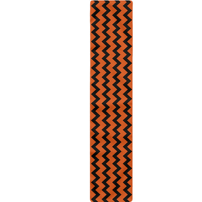 Orange Halloween Chevron Pattern Print Table Runner