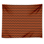Orange Halloween Chevron Pattern Print Tapestry