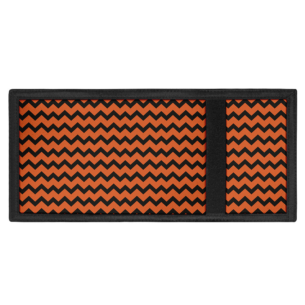 Orange Halloween Chevron Pattern Print Trifold Wallet