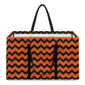 Orange Halloween Chevron Pattern Print Utility Tote Bag
