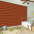 Orange Halloween Chevron Pattern Print Wall Sticker