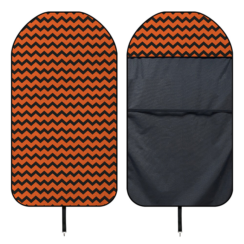 Orange Halloween Chevron Pattern Print Waterproof Car Seat Cover