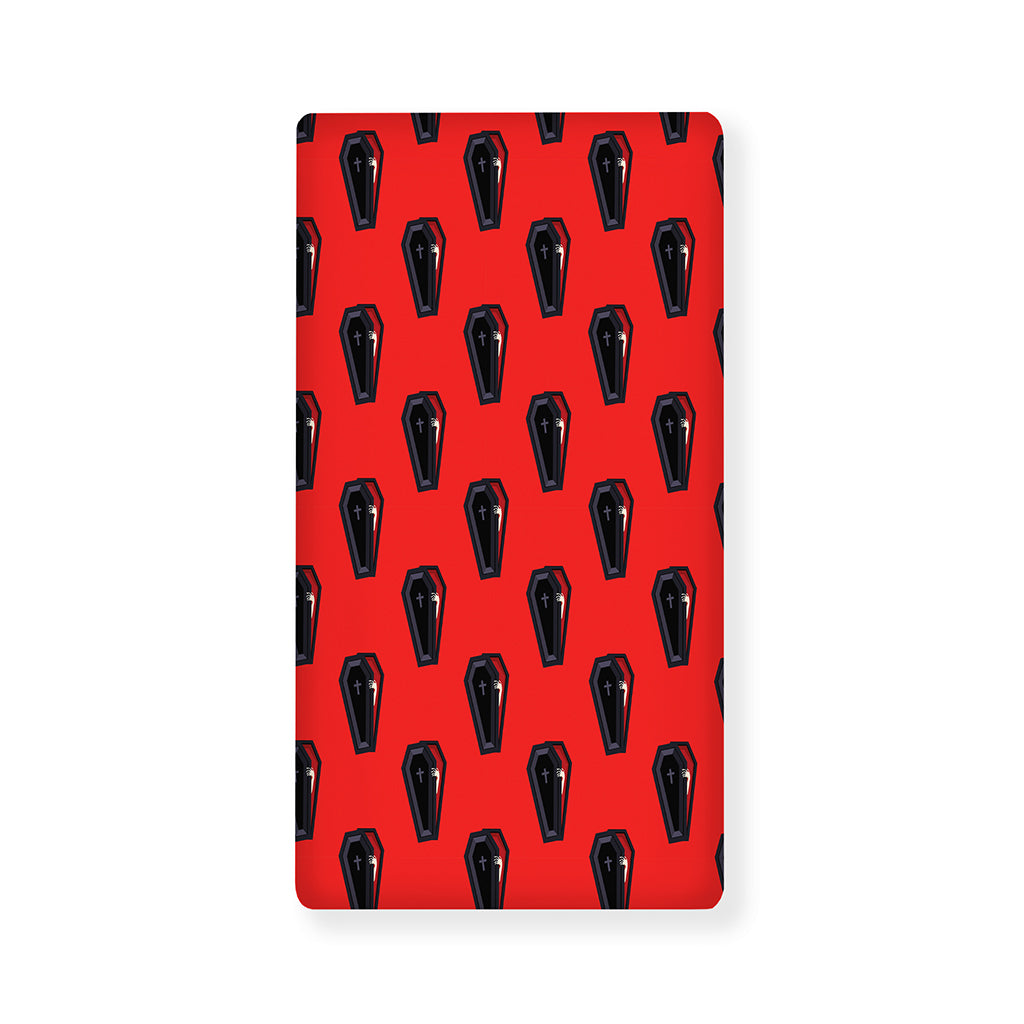 Orange Halloween Coffin Pattern Print Baby Crib Sheet