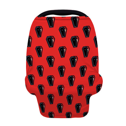 Orange Halloween Coffin Pattern Print Baby Seat Cover