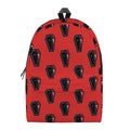 Orange Halloween Coffin Pattern Print School Backpack