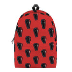 Orange Halloween Coffin Pattern Print Backpack