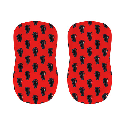 Orange Halloween Coffin Pattern Print Bar Stool Covers