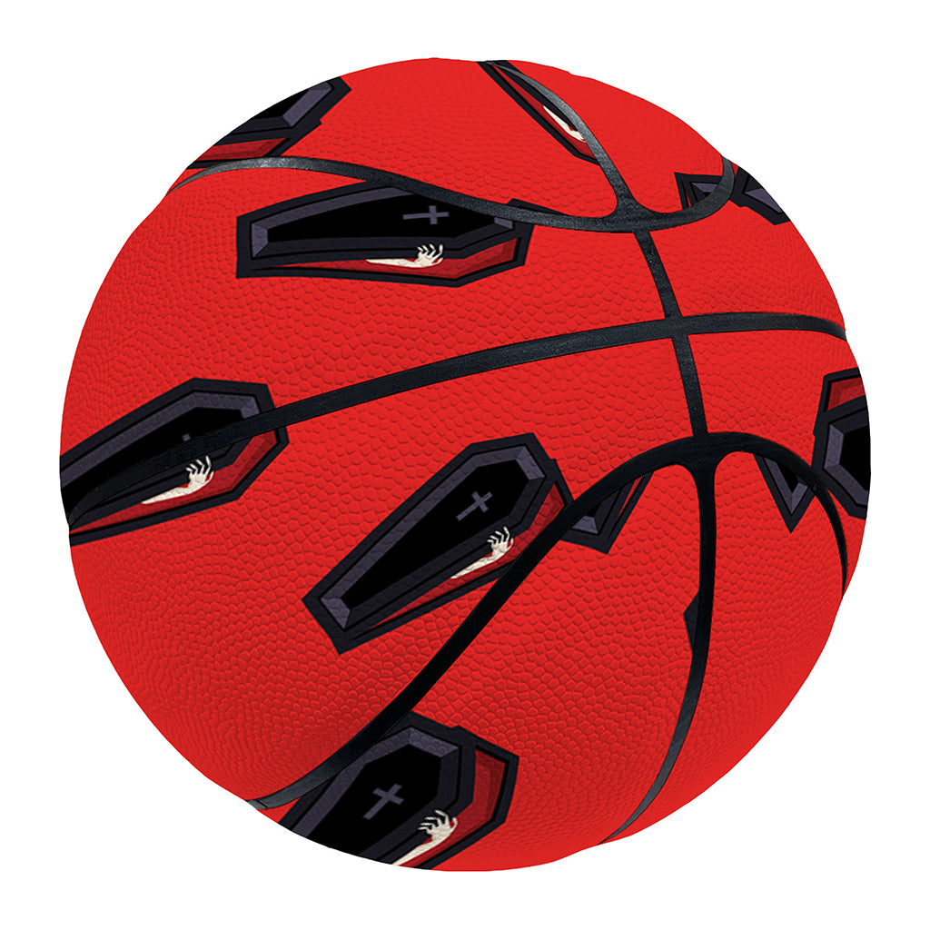 Orange Halloween Coffin Pattern Print Basketball