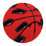 Orange Halloween Coffin Pattern Print Basketball