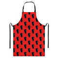 Orange Halloween Coffin Pattern Print Bib Apron With Pocket