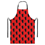 Orange Halloween Coffin Pattern Print Bib Apron With Pocket