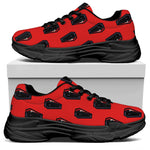 Orange Halloween Coffin Pattern Print Black Chunky Shoes