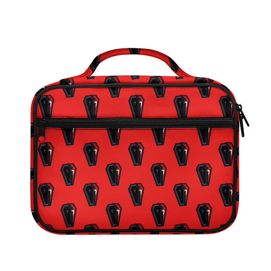 Orange Halloween Coffin Pattern Print Briefcase Bible Bag