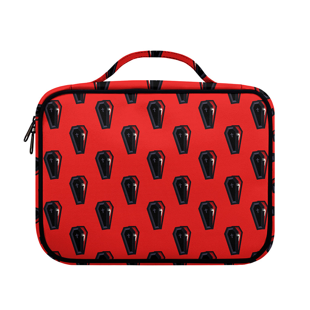 Orange Halloween Coffin Pattern Print Briefcase Bible Bag