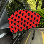 Orange Halloween Coffin Pattern Print Car Side Mirror Covers