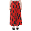 Orange Halloween Coffin Pattern Print Chiffon Maxi Skirt