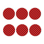 Orange Halloween Coffin Pattern Print Coaster Set