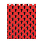 Orange Halloween Coffin Pattern Print Curtain