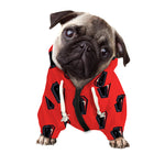 Orange Halloween Coffin Pattern Print Dog Zip Up Hoodie