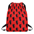 Orange Halloween Coffin Pattern Print Drawstring Backpack