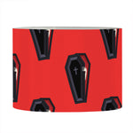 Orange Halloween Coffin Pattern Print Drum Lamp Shade