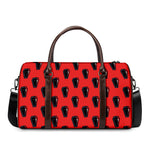 Orange Halloween Coffin Pattern Print Duffle Bag