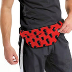 Orange Halloween Coffin Pattern Print Fanny Pack