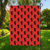 Orange Halloween Coffin Pattern Print Garden Flag