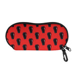 Orange Halloween Coffin Pattern Print Glasses Case