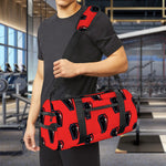 Orange Halloween Coffin Pattern Print Gym Bag