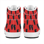 Orange Halloween Coffin Pattern Print High Top Leather Sneakers