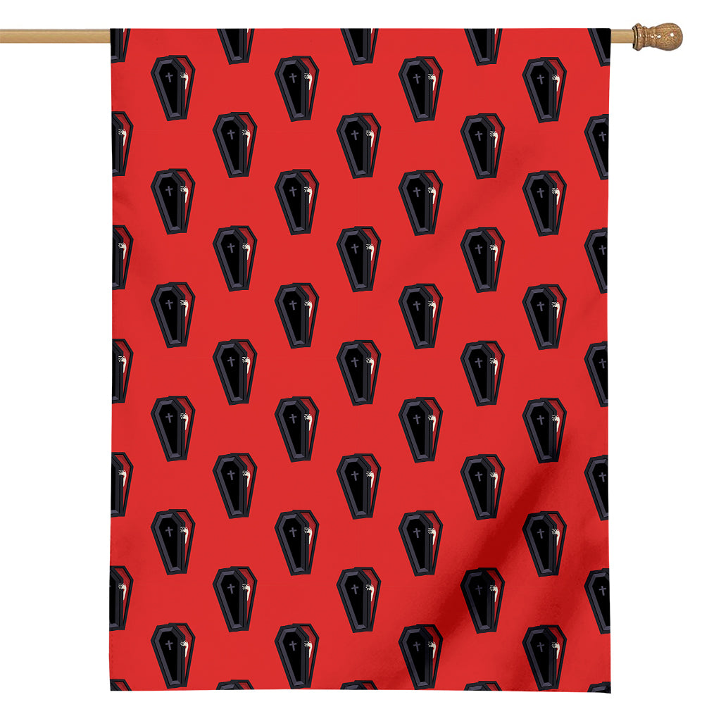 Orange Halloween Coffin Pattern Print House Flag