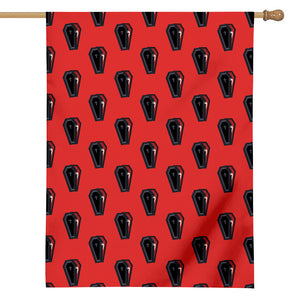 Orange Halloween Coffin Pattern Print House Flag