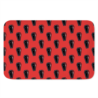 Orange Halloween Coffin Pattern Print Indoor Door Mat