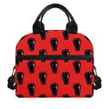 Orange Halloween Coffin Pattern Print Insulated Lunch Bag