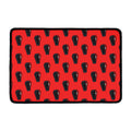 Orange Halloween Coffin Pattern Print Kitchen Mat
