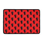 Orange Halloween Coffin Pattern Print Kitchen Mat